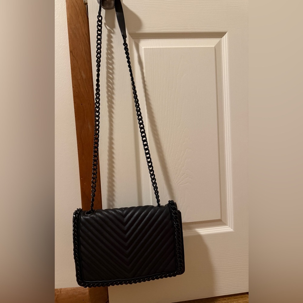 Aldo Black Chevron Crossbody Bag